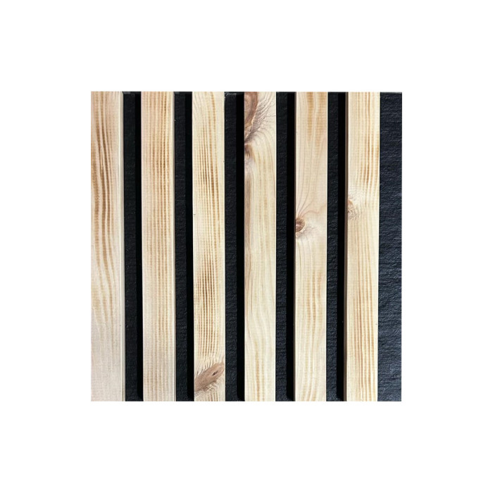 Natūralaus medžio sienų panelė 2700 x 300mm (Natūralus-Juoda)